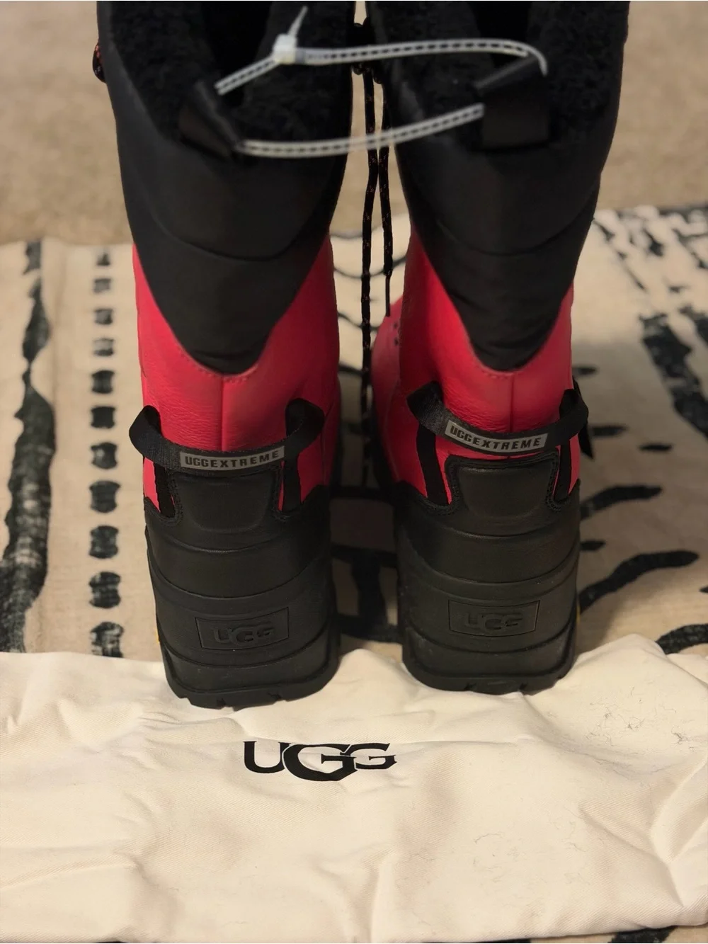 UGG Women's Insulated Lace-Up Winter Boots in Bright Pink and Black